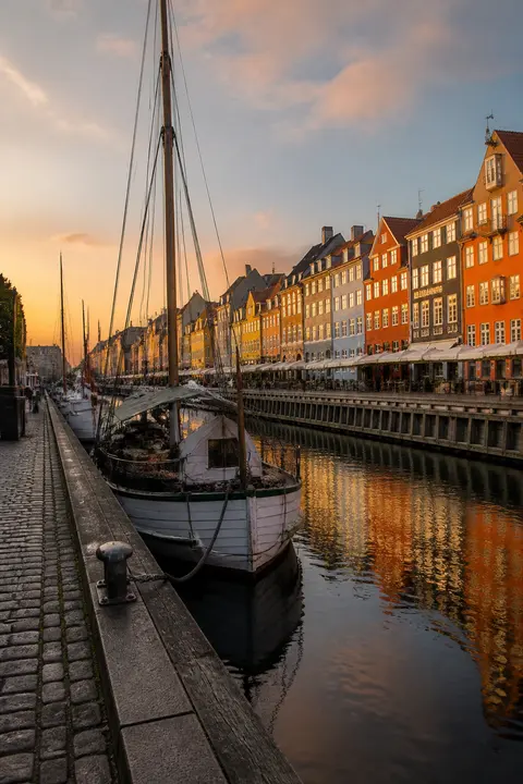 Copenhagen Colorful Harbor at Golden Hour