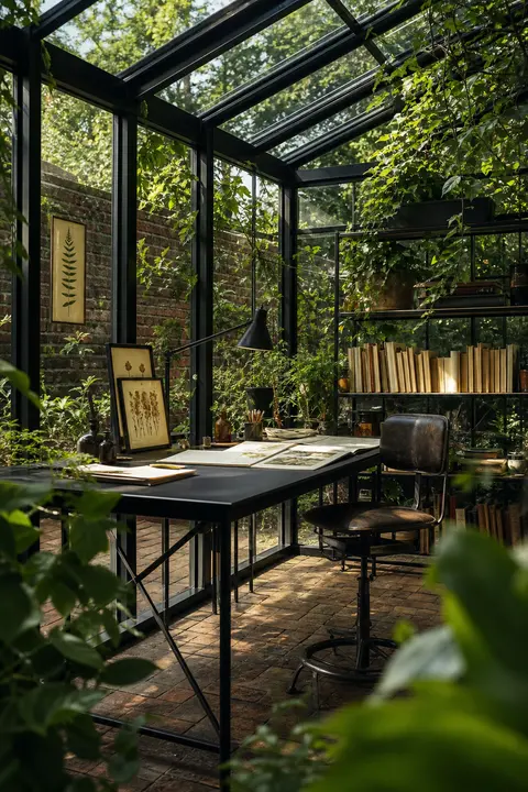 Greenhouse Home Office Among the Trees