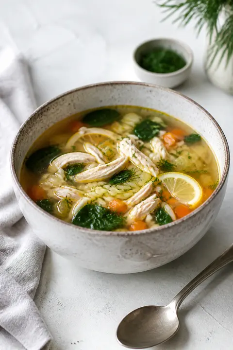 Lemon Chicken and Rice Soup