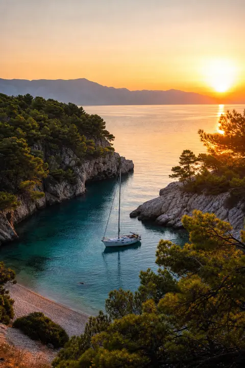 Croatian Adriatic Inlet at Sunrise