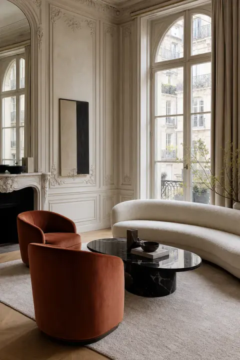 Parisian Salon With Modern Curves