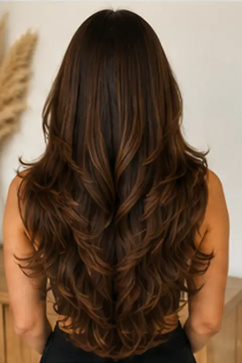 Extra-Long Butterfly Haircut Back View