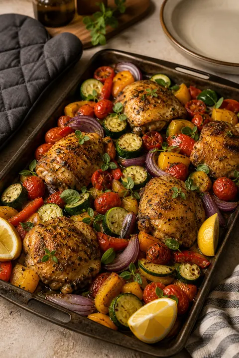 Lemon Herb Chicken and Vegetable Sheet Pan