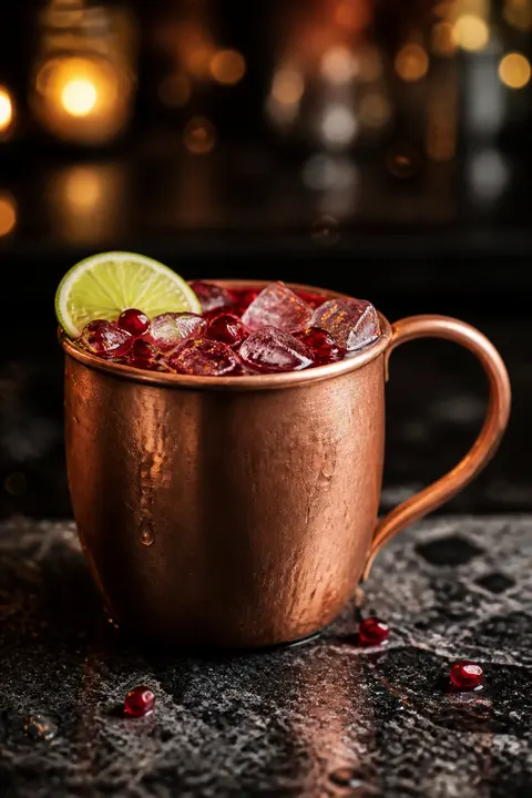 Pomegranate Mule in a Copper Mug