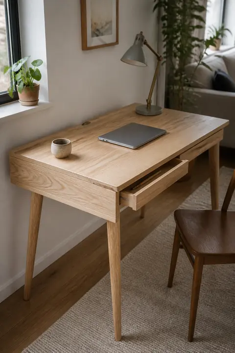 Compact Ash Writing Desk