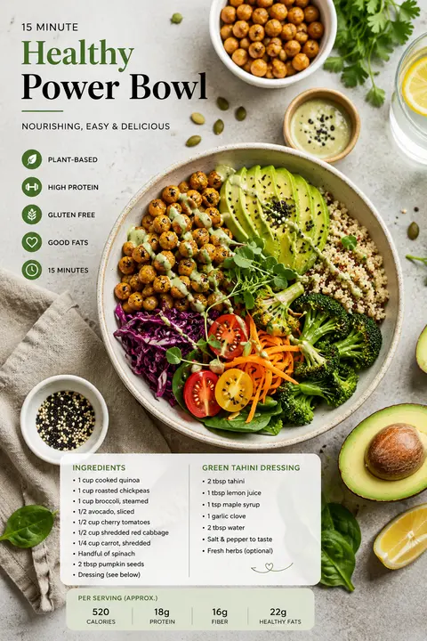 15-Minute Healthy Power Bowl with Quinoa