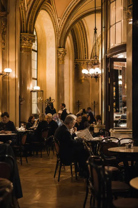 Vienna Historic Coffeehouse Interior: Street Details