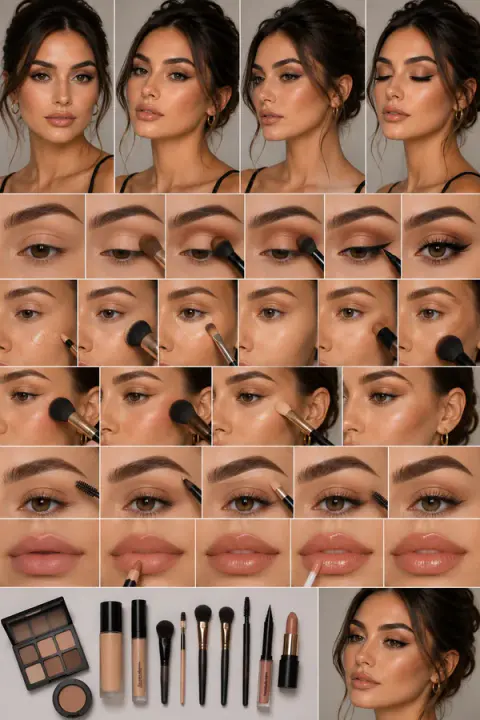 Soft Glam Makeup Guide in Pictures
