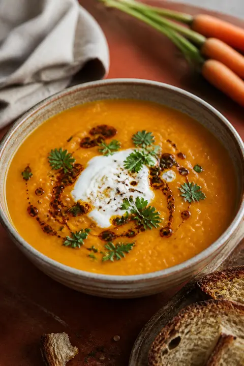 Creamy Red Lentil and Carrot Soup