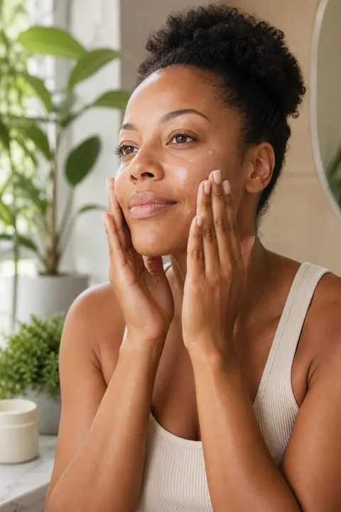 Morning Moisturizer Routine in Natural Light