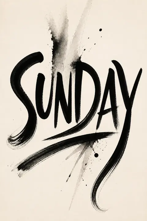 Hand-Lettered Ink Typography: SUNDAY