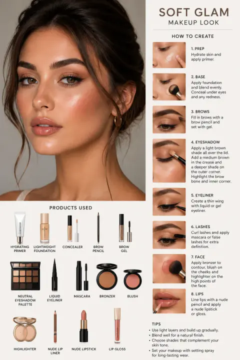 Soft Glam Makeup Tutorial Step by Step
