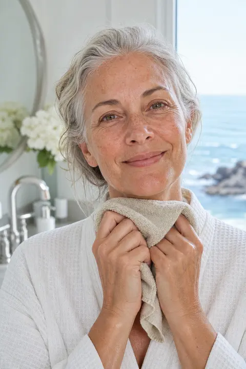Gentle Face Drying for Mature Skin