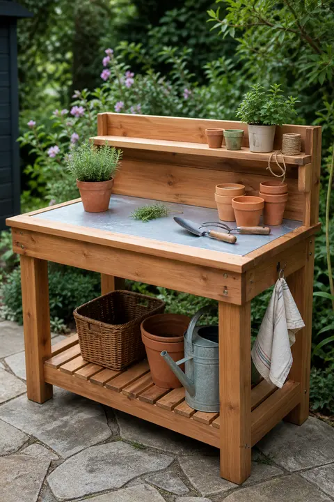 Cedar Garden Potting Bench