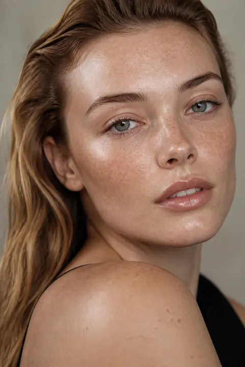 Fair Freckled Skin with Realistic No-Makeup Makeup