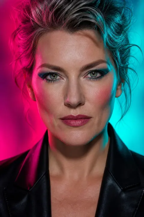 Teal and Fuchsia Retro Editorial Makeup