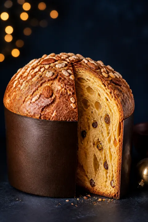 Tall Panettone with Fruit-Filled Crumb