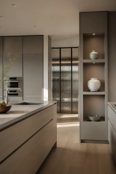 Contemporary Korean Kitchen in Warm Neutrals
