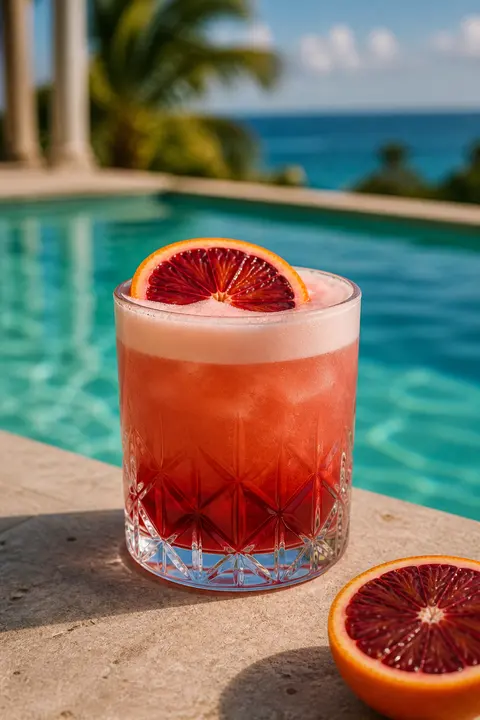 Tropical Poolside Blood Orange Gin Sour