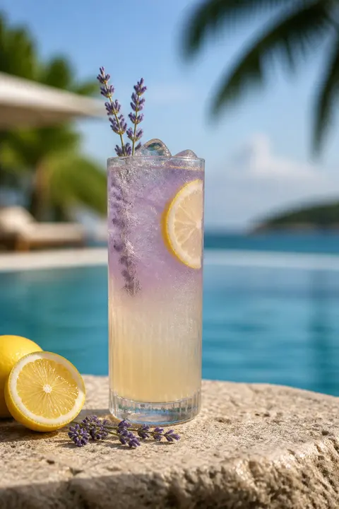 Tropical Poolside Lavender Lemon Collins