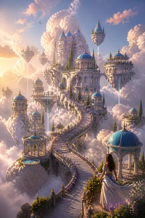 3D Render: Fantasy Cloud Village