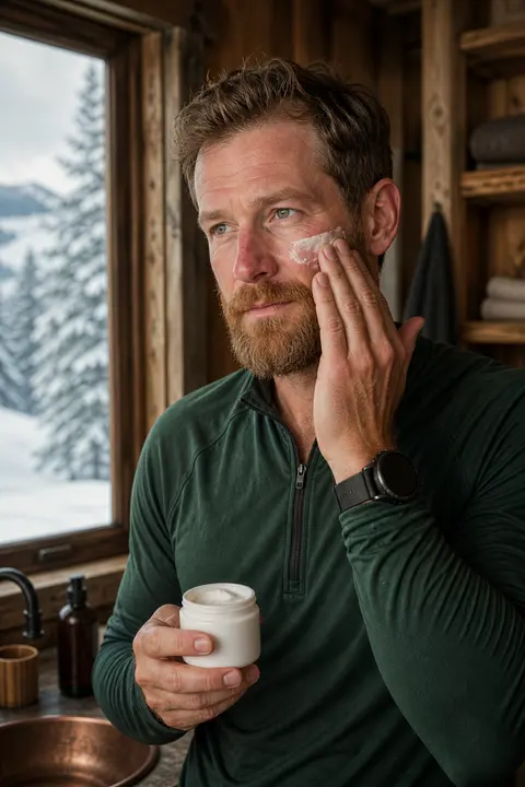 Winter Face Cream in a Mountain Cabin