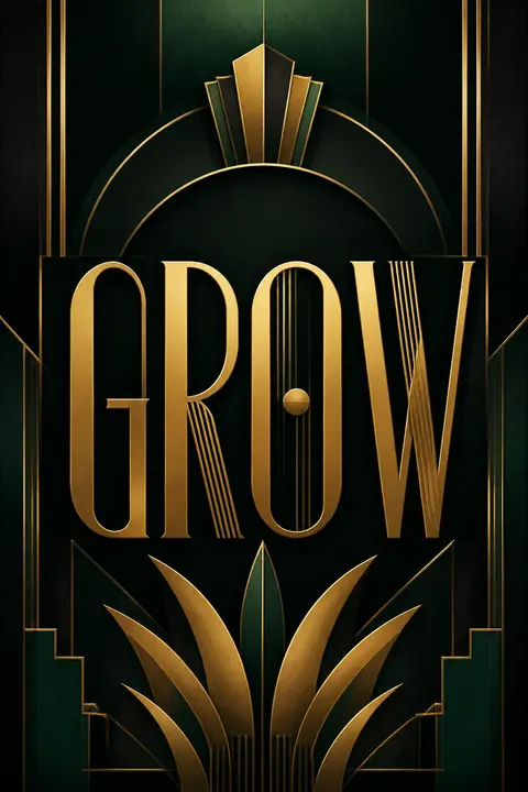 Art Deco Typography for "GROW"