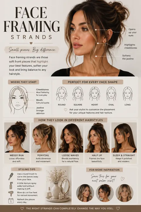 Face-Framing Strands for Buns, Waves and Ponytails