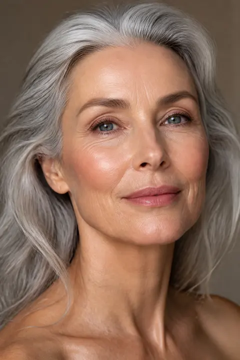 Silver Hair — Realistic No-Makeup Makeup