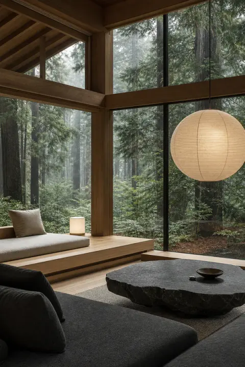 Japanese Forest Pavilion Living Room