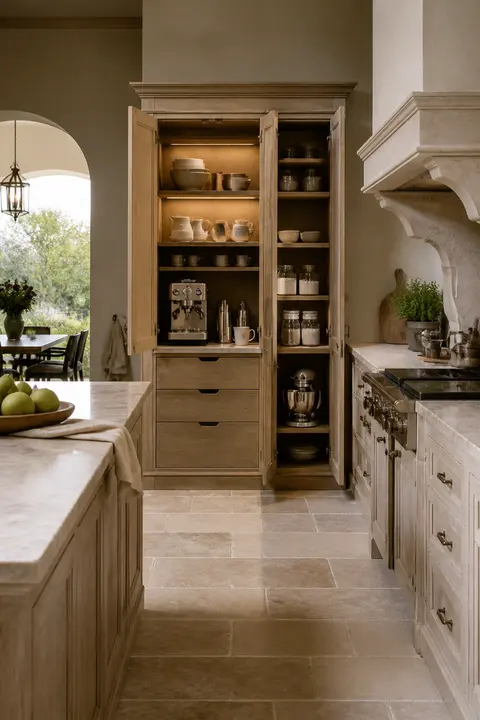 French Limestone Kitchen, Coffee and Baking Station