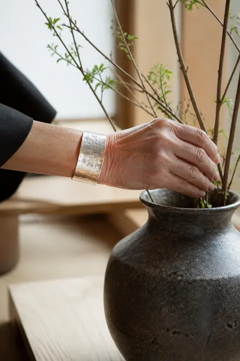 Wide Silver Cuff with Minimal Styling