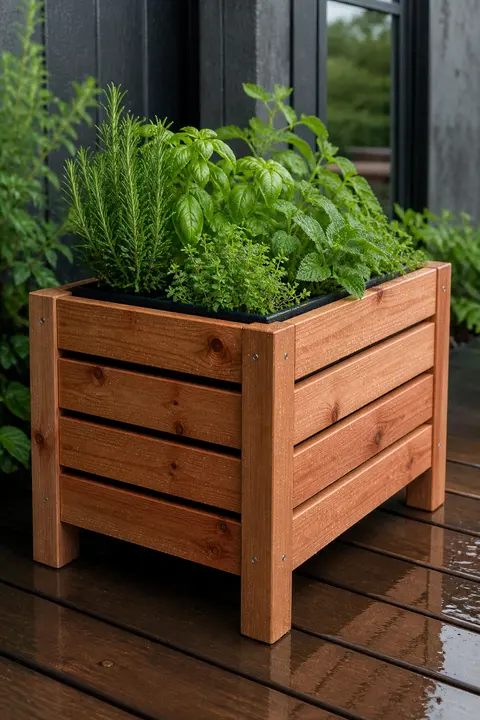 Raised Cedar Herb Planter