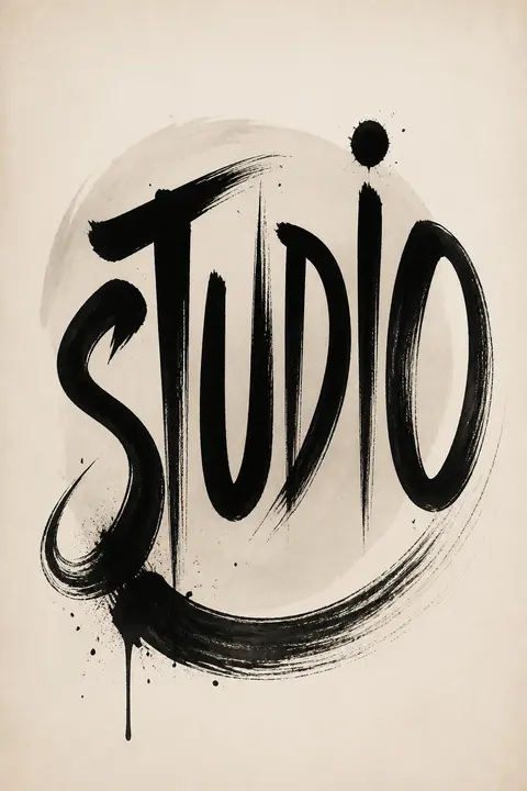 STUDIO in Hand-Lettered Ink Typography