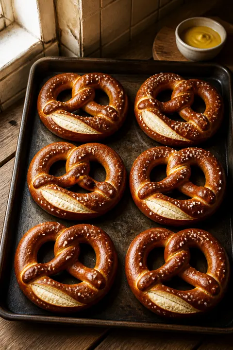 Bavarian Soft Pretzels with Coarse Salt