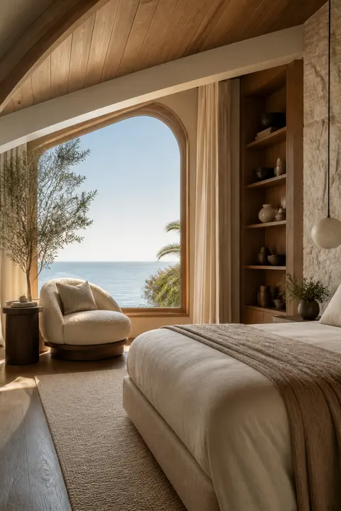 Coastal Organic Bedroom, Reading Nook and Chair