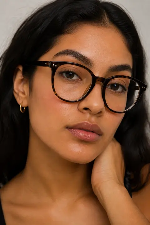 Realistic No-Makeup Makeup for Medium Skin and Glasses