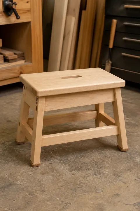 Stable Maple Step Stool