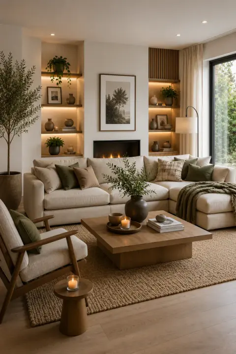 Warm Minimalist Living Room