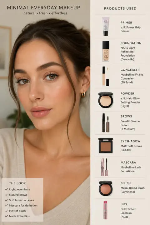 Minimal Everyday Makeup With Soft Brown Eyes