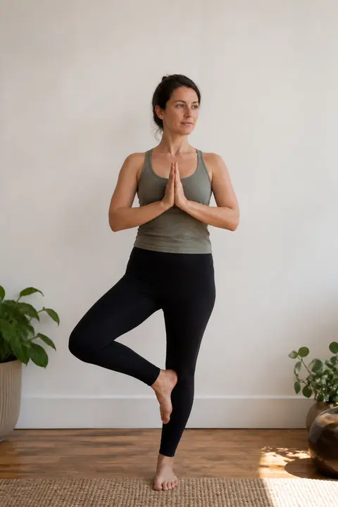 Beginner Tree Pose with Toes Down