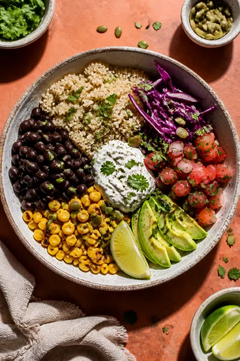 Black Bean Quinoa Bowl with Avocado
