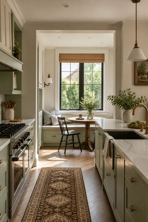Sage Shaker Kitchen: Window Breakfast Nook