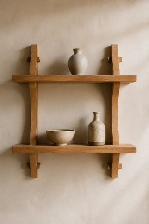 Oak Shelves with Wedged Through-Tenons