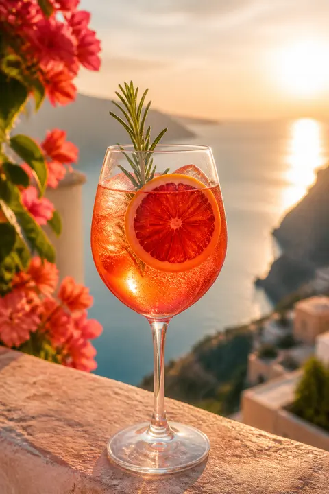 Blood Orange Spritz at Sunset