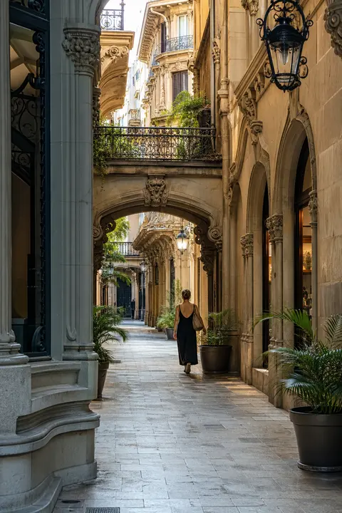Quiet Morning at Barcelona Modernist Passage