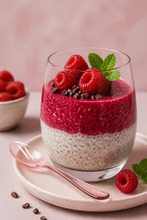 Layered Raspberry Chia Pudding