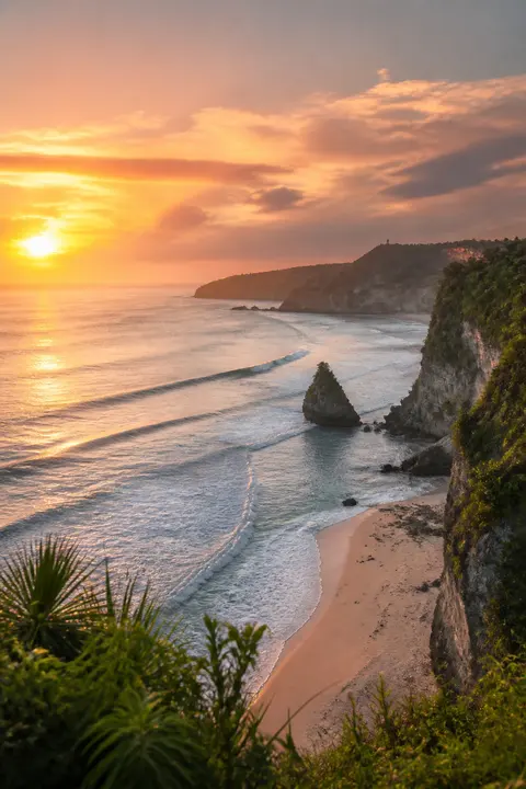 Indonesian Surf Beach at Sunrise
