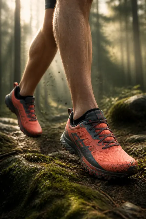Coral Trail Running Shoes in Motion