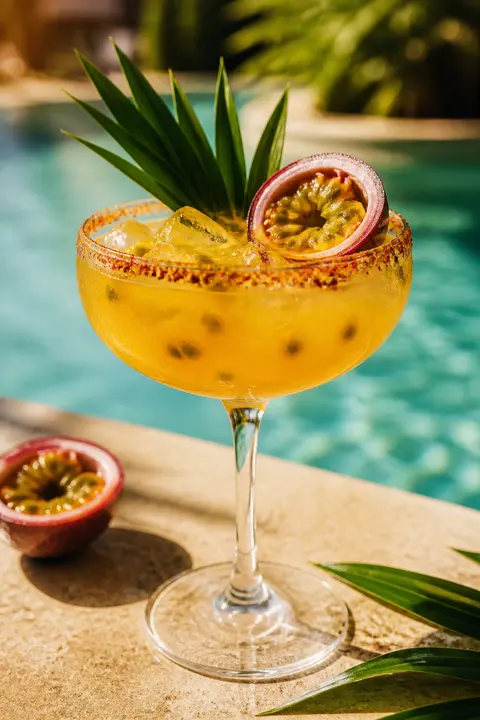 Tropical Poolside Passion Fruit Mezcal Margarita